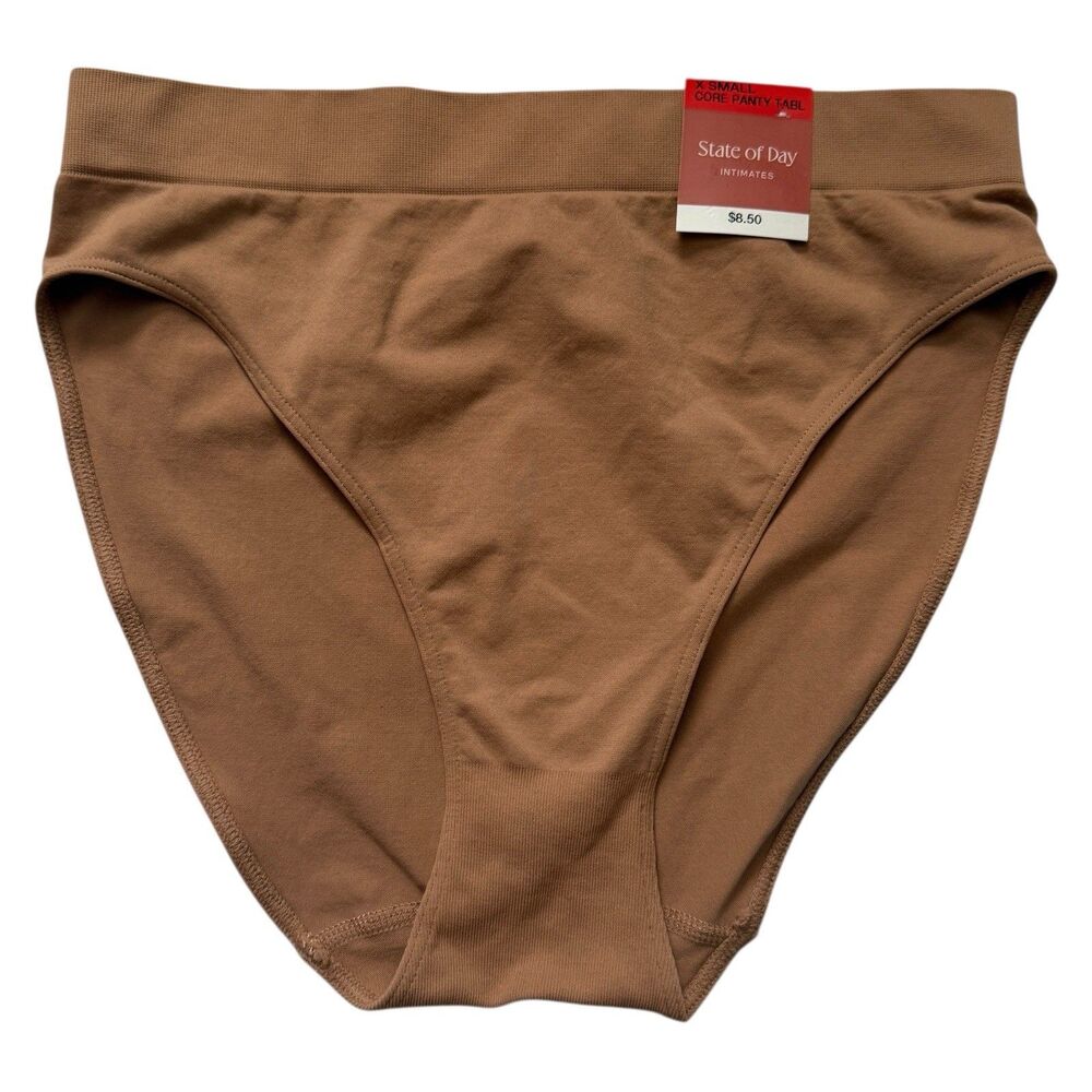 NWT State of Day Core Panty Table Tan Brown Women's Underwear XS or XL Nylon